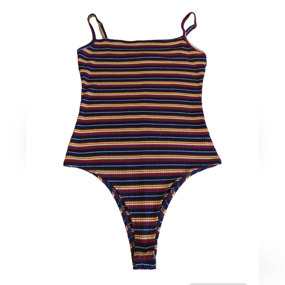 Honey punch bodysuit with color line Red blue yellow size S